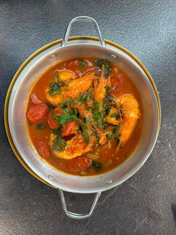 Shrimp saganaki