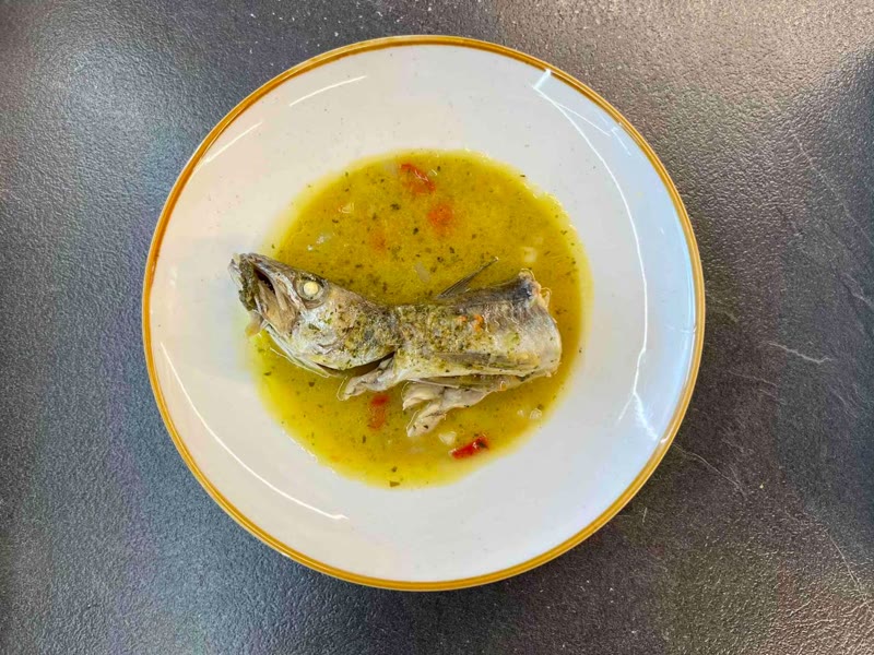 Fresh fish in lemon and olive oil